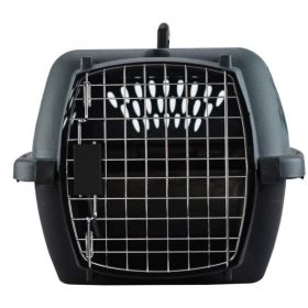 Aspen Pet Porter Heavy-Duty Pet Carrier Storm Gray and Black (size: Pets up to 15 lbs)