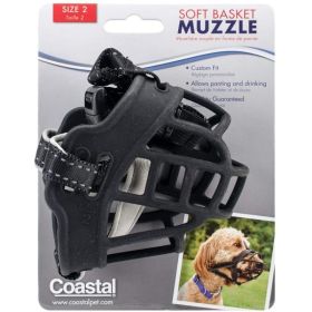 Coastal Pet Soft Basket Muzzle for Dogs Black (size: 2)