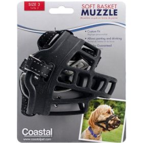 Coastal Pet Soft Basket Muzzle for Dogs Black (size: 3)