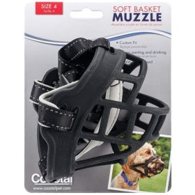 Coastal Pet Soft Basket Muzzle for Dogs Black (size: 4)