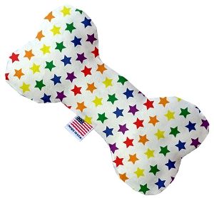 Rainbow Stars Canvas Bone Dog Toy (size: 10 Inch)