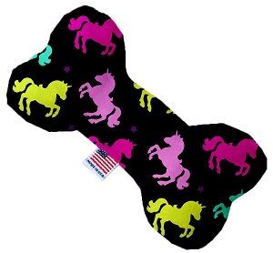 Confetti Unicorns Canvas Bone Dog Toy (size: 10 Inch)