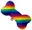 Scalloped Rainbow Canvas Bone Dog Toy