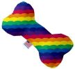 Scalloped Rainbow Canvas Bone Dog Toy