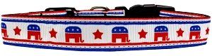 Political Nylon Republican Dog Collar (size: MD Narrow)