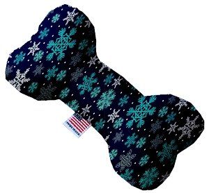 Snowflake Blues Canvas Bone Dog Toy (size: 10 Inch)