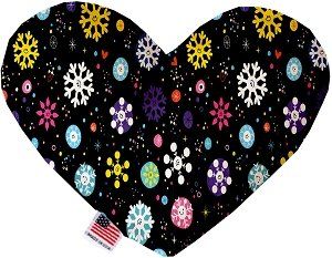 Smiley Snowflakes Canvas Heart Dog Toy (size: 6 Inch)