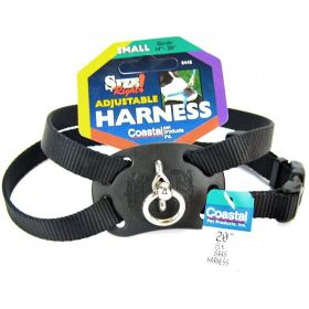 Coastal Pet Size Right Nylon Adjustable Harness (Color: Black, size: Small (Girth Size 18"-24"))