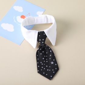 Pet Tie Saliva Towel British Style Gentleman (Option: Black XINGX-S)