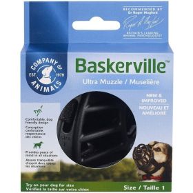 Baskerville Ultra Muzzle for Dogs (size: 1 - Dogs 10-15 lbs - (Nose Circumference 8.6"))