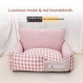 Removable And Washable Pet Bed Four Seasons Universal (Option: Red-Pet Nest Only-S)