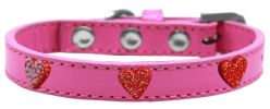 Red Glitter Heart Widget Dog Collar