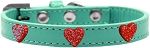 Red Glitter Heart Widget Dog Collar