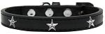 Silver Star Widget Dog Collar (size: Black Size 12)