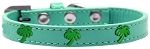 Green Palm Tree Widget Dog Collar (size: Aqua Size 16)