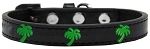 Green Palm Tree Widget Dog Collar (size: Black Size 12)