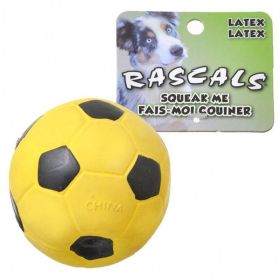 Rascals Latex Soccer Ball for Dogs (Color: Yellow, size: 3'')