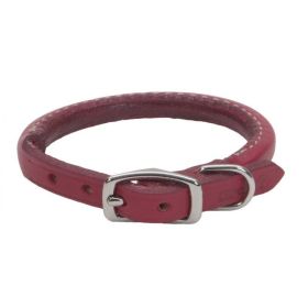 Circle T Oak Tanned Leather Round Dog Collar (size: 14" Neck)