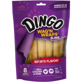 Dingo Wag'n Wraps Chicken & Rawhide Chews (No China Sourced Ingredients) (size: Slims 8 count)