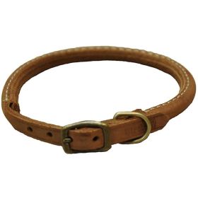 Circle T Rustic Leather Dog Collar (Color: Chocolate, size: 12"L x 3/8"W)