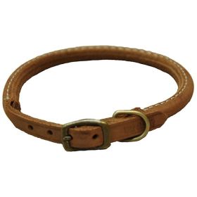 Circle T Rustic Leather Dog Collar (Color: Chocolate, size: 14"L x 3/8"W)