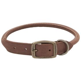 Circle T Rustic Leather Dog Collar (Color: Chocolate, size: 20"L x 3/4"W)