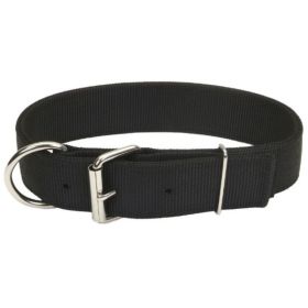 Coastal Pet Macho Dog Double-Ply Nylon Collar with Roller Buckle (Color: Black, size: 22" Long 1.75" Wide)