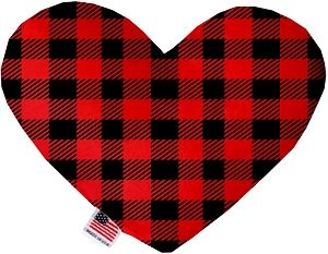 Red Buffalo Check Heart Dog Toy (size: 8 Inch)