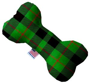 Green Plaid Bone Dog Toy (size: 10 Inch)