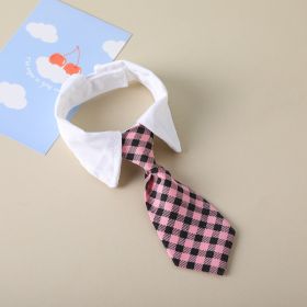 Pet Tie Saliva Towel British Style Gentleman (Option: Black Pink-M)