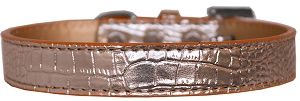 Tulsa Plain Croc Dog Collar (size: Copper Size 14)