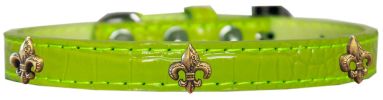 Bronze Fleur De Lis Widget Croc Dog Collar