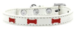 Red Bone Widget Dog Collar