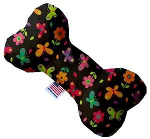 Butterflies in Brown Bone Dog Toy (size: 6 Inch)