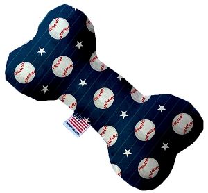 Baseball Pinstripes Canvas Bone Dog Toy (size: 8 Inch)