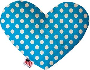 Aqua Blue Swiss Dots Heart Dog Toy (size: 8 Inch)