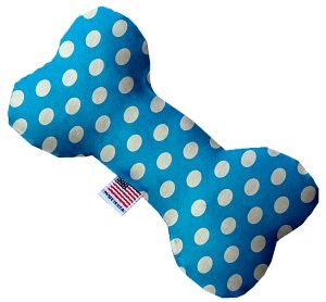 Aqua Blue Swiss Dots Bone Dog Toy (size: 10 Inch)