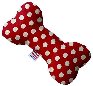 Red Swiss Dots Bone Dog Toy (size: 6 Inch)