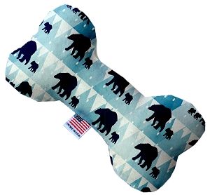 Winter Bear Tracks Canvas Bone Dog Toy (size: 8 Inch)