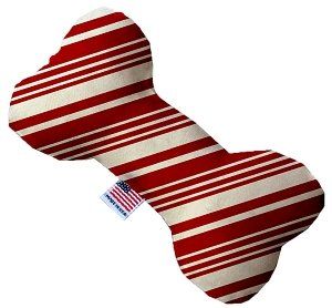 Classic Candy Cane Stripes Canvas Bone Dog Toy (size: 8 Inch)