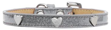 Silver Heart Widget Dog Collar