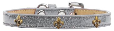 Bronze Fleur De Lis Widget Dog Collar