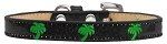 Green Palm Tree Widget Dog Collar (size: Black Ice Cream Size 16)