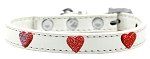 Red Glitter Heart Widget Dog Collar