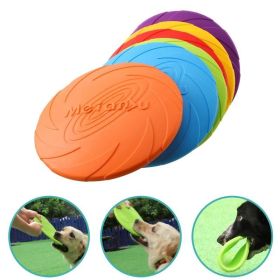 Pet UFO Toys New Small Medium Large Dog Flying Discs Trainning Interactive Toy Puppy Rubber Fetch Flying Disc 15CM (Color: Green)