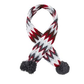 Christmas Knitted Elk Striped Fur Ball Pet Scarf Cat Dog Scarf Teddy Scarf (Color: Gray, size: S)