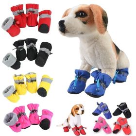 Anti-slip Pet Dog shoes Waterproof boots shoes puppy cat socks boots dog shoes (Color: Yellow, size: 7)