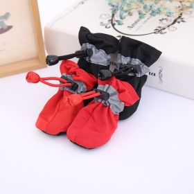 4pcs Dog Shoes; Large Pet Waterproof Chihuahua Anti-slip Boots Puppy Cat Socks Botas S/M/L/XL (Color: Black, size: XS)