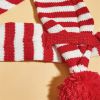 Christmas Knitted Elk Striped Fur Ball Pet Scarf Cat Dog Scarf Teddy Scarf