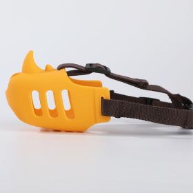 Silicone Pet Muzzle Anti-bite Medium And Large Dogs (Option: Lemon Yellow-L Code)